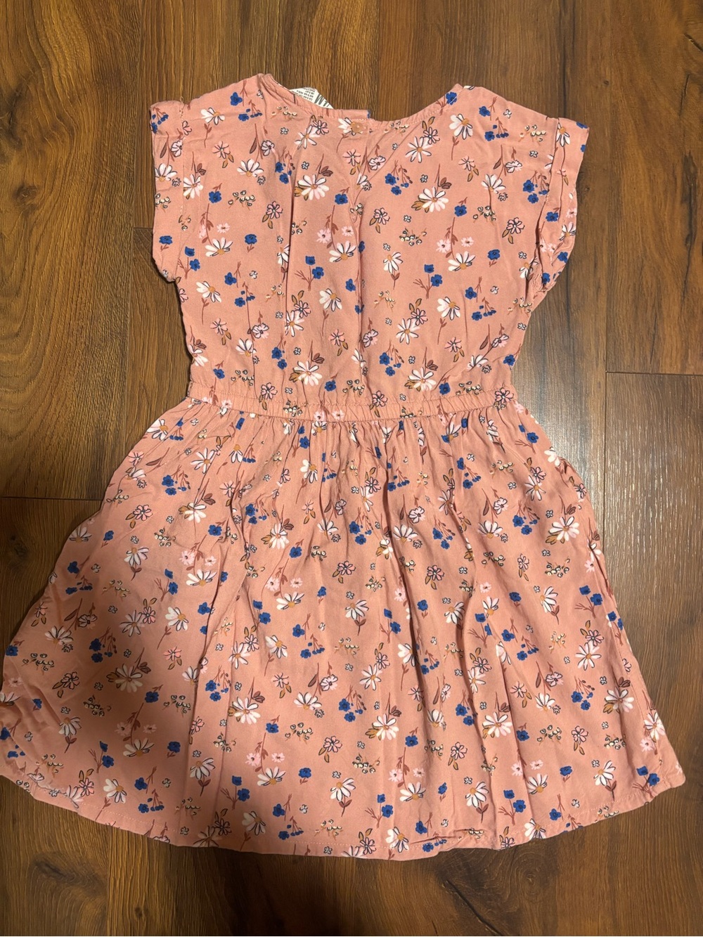 H&M Girls’ Short Sleeve Floral Dress - Pink 6 - Picture 2 of 3